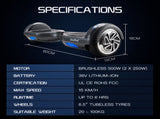 BULLET Gen III Hoverboard Scooter, Dual Copper Motors, UL Certified, AU Compliant, 6.5" Wheels, V219-TRNSCOBULB7CF