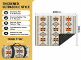 200 x 200 CM Extra Large Thick Waterproof Ultrasonic Picnic Blanket - Diamond Shaped Ethnic Pattern V888-ELOSUNG55274-2