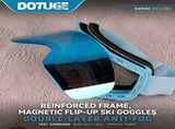 Magnetic Flip-Up Ski Goggles with Anti-Fog Cylindrical Lens for Snow Sports, Winter Hiking, and V1341-ZY-JNQ8ZBDG-C