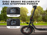 VALK Electric Scooter with Seat, Disc brakes, 12" Tyres, AU Compliant, for Adults, Teens, Commuter, V219-TRNESCVAM3KA