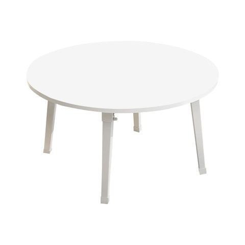 SOGA White Portable Floor Table Small Round Space-Saving Mini Desk Home Decor FLOORTABLE506