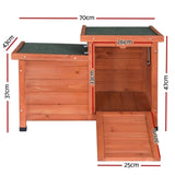 i.Pet Outdoor Cat House Rabbit Hutch Wooden Shelter Indoor Cat House Outdoor Condo Small Enclosure PET-CH-2DOOR-BR