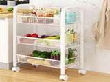 Rolling Storage Cart Layered Storage Shelves Multi Functional Movable Snack Vegetable Baskets V1294-YM0710-3117230289911
