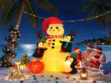 Jingle Jollys Christmas Inflatable Snowman 1.8M Height LED Outdoor Decorations Warm Light XMAS-INF-SNOWMAN-6FT-WW
