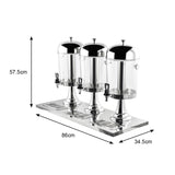 SOGA Triple Head 24L Stainless Steel Dispenser Beverage Juicer Transparent Commercial Drink VICDISPENSER5706