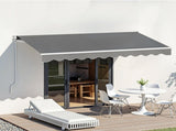 Instahut Retractable Folding Arm Awning Manual Sunshade 3M X 2M Grey AWN-B-ARM-30X20-GREY