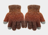 Unisex Winter Set Knit Hat Scarf Touch-Screen Gloves Winter Accessories Warm - Caramel color - Size V1347-939-38082-CAR-L