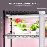 Plant Stand with Grow Light 6 Tiers 180W 180 cm Indoor Plant Grow Shelf V952-GNZWJ180CM90SFKCTV3