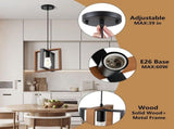 Small Pendant Lamp with Cord, Industrial Wood and Metal E27 Hanging Light Fixture for Kitchen Island V1237-ZY-917-156