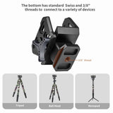 2X Professional Saddle Clamp Adapter Tripod Bracket Vise Clamp Outdoor Bracket Adapts to 3/8 Inch V1192-AZ-W-22713