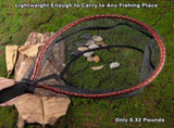 Fly Fishing Net with EVA Handle, Ice Landing Nets CNC Aluminum Alloy Frame, Rubber Coated Mesh Trout V1259-DP01-A-1464