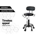 Artiss Salon Stool Swivel Chair Backrest SALON-B-4128-NEW-BK