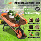 Wheelbarrow Cart One Wheel Garden Dump Cart 330 lbs Yard Utility Cart V952-FDL2LHYTC1JLDOIX6V0