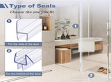 Frameless Door Seal Set for 1/4 Inch Glass Doors - 2-Pack Bottom Seal and 2-Pack Side Stop V1258-DP02-C-615