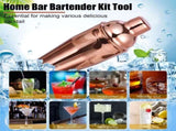12-Piece Stainless Steel Cocktail Set with Bamboo Stand, Gold, Perfect Gift for Home Bar V1188-MS-325-1514