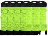 6x LEG WARMERS Knitted Womens Neon Party Knit Ankle Fluro Dance Costume 80s BULK - Fluro Yellow V563-BR-6NNLEGWRMR-FLUYLW