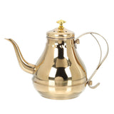 1Pcs Golden Round Stainless Steel Tea Kettle with Infuser for Home Use Daily Brewing 1.2L V1369-AZ3-W-15696