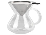 400ml Glass Coffee Pot Kettle Heat Resistant Pour Over Coffee Maker with Stainless Steel Filter for V1294-YM0714-3118210299211