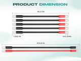 Golf Cart Battery Cables Set, 4 Guage for EZGO TXT/Medalist 1994-Up 36V 48V Models, Pure Copper Wire V1259-DP01-A-5417