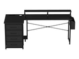 Levede L Shaped Gaming Desk with Storage Drawers Black DH1072-BK-AU