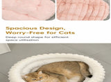Removable Faux Rabbit Fur Round Pet Bed, Thick Warm Moisture Resistant All Season Cat & Dog Nest, V1221-XM-LB2816-GM115