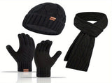 Unisex Winter Accessory Set Beanie Scarf Gloves Winter Fashion Warm Accessories - Gray - Size L V1347-939-60058-GRY-L