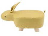Cartoon Animal Shaped Stool Kid Home Living Room Cute Wooden Footstool for Playroom Courtyard Yellow V1294-YM0703-3116230000412