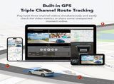 4K 3 Channel Dash Cam with 5G WiFi, Front, Rear, and Inside Recording, Free 64GB SD Card LSB-59117