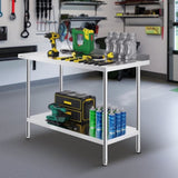 24 x 48 x 36 Inch Stainless Steel Work Table, Commercial Food Prep Worktable Heavy Duty Prep V952-CFBXGGZTLCWJ4SWV4V0