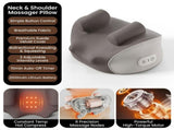 Wireless Neck and Shoulder Kneading Massage Pillow with Ergonomic Contour Design for Home Office and V1341-ZY-L7XUXG79-TAUPE