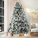 Jingle Jollys Christmas Tree 2.4M Xmas Tree Decorations Snow Flocked 1500 Tips XM-TR-FULL-8F-GS