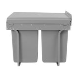 Cefito Pull Out Bin Kitchen Double Basket 2X20L Grey POT-BIN-20L-SET