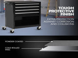 Bullet Pro 4 Drawer Tool Box Cabinet Trolley Storage, with 1-Door Toolbox Garage Organiser Set, V219-TOLCABBU15KA