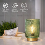 2X Small Battery Operated Lamp - Portable Cordless Lamp for Home Decor, Glass Table Lamp with Decor V1370-AZ4-07642