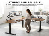 FORTIA Corner Standing Desk, 160x140cm, 72-118cm Sit to Stand Up Electric Height Adjustable, Walnut V219-ADKCORFOR1WLKA