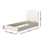 Artiss Bed Frame King Single Size Boucle FION BFRAME-H-FION-KS-WH-ABC