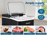 Devanti Ice Maker Machine Portable 12kg Countertop w/Self Cleaning 1.2L Black IM-ZB-OL-15A-BK