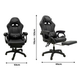 Spire Onyx LED Massage Gaming Chair - Black 815EB