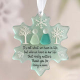 Snowflake-Shaped Sea Glass Thank You Keepsake, Sea Glass Friendship Snowflake Ornament, Hand-Made V1366-AZ2-W-11421