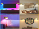 AIBOO Night Light Wireless Wall Light Indoor LED 2 Pack,Battery Operated Wall Lights Rechargeable V1171-CB-WL-MINI-G2-CCT-RGB-USB
