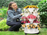 5 Tier Stackable Planter Pots Vertical Garden Stacking Space Saving High Yield Ideal for Herbs V985-STACKABLEPLANTERSET