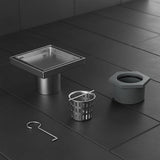 15x15cm Square Shower Drain with Removable Tile Insert Grate Stainless steel 304SS, CUPC Certified V63-955521
