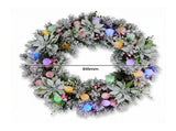 Christabelle Snowy Crown Pine Christmas 2pc Set 6cm Christmas Wreath and Garland with LED Light CMB-SENCR-WG