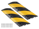 1000MM Rubber Speed Bump, 2 Pack, 2 Channel Heavy Duty Traffic Speed Hump, 9,979 kg/Axle Load V952-JSDDLBHPDDK2SDET4001V0