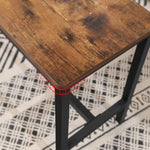 Set of 2 Table Benches Industrial Style Durable Metal Frame 108 x 32.5 x 50 cm Rustic Brown V178-11789