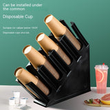 Paper Cup Holder Disposable Coffee Cup Organizer Countertop 4 Compartments Cup Dispenser Black1 V1369-AZ3-W-00752