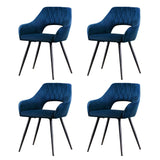 Artiss Dining Chairs Set of 4 Velvet Hollow Armchair Blue MO-DIN-KJC115-VEL-NAX4