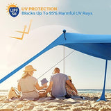 210*170*150CM 4 Poles Beach Tent Shade Canopy with UPF50 Protection Sun Shelter Portable Camping V1107-132-49447-GRN1