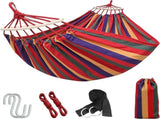 Portable Camping Hammock, Lightweight Fabric Hanging Bed for Backpacking, Beach, Patio, Backyard, V1189-LC-AMZ-00061