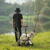 Beach Fishing Cart, 91 kg Load Capacity, Fish and Marine Cart with Two 275 mm Big Wheels Rubber V952-LLKYJC11YC0080XFQV0